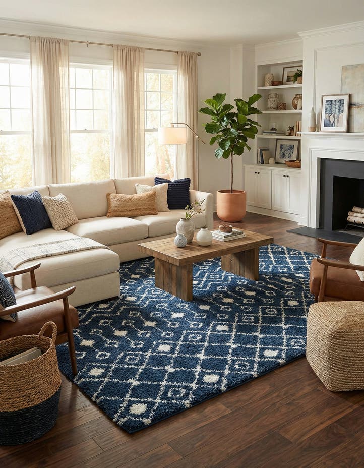 10' x 13' Moroccan Trellis Shag Rug