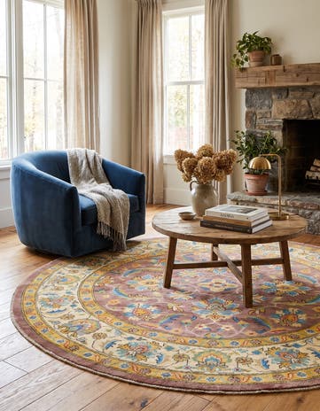 6' 7 x 6' 7 Hand Knotted Kazak Round Rug