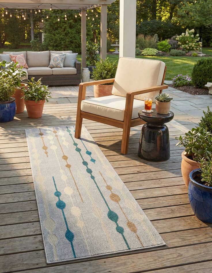 Detail image of 2' x 6'  Washable Modern Indoor / Outdoor Runner Rug