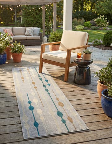 Gray Easy-Clean Modern Indoor / Outdoor Runner Rug