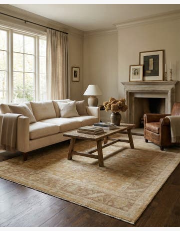 8' 11 x 11' 9 Hand Knotted Oushak Wool Rug