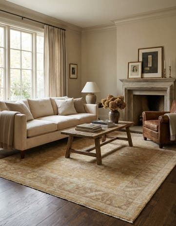 8' 11 x 11' 9 Hand Knotted Oushak Wool Rug