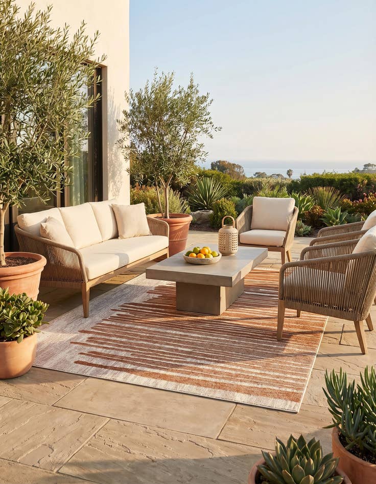 Detail image of 5' x 8' Easy-Clean Modern Indoor / Outdoor Rug