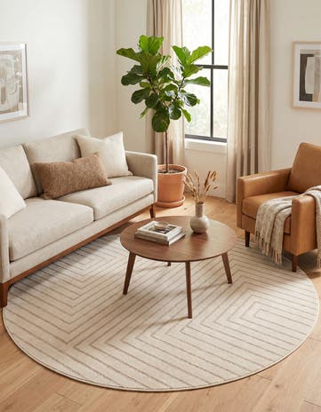Ivory Contour Round Rug