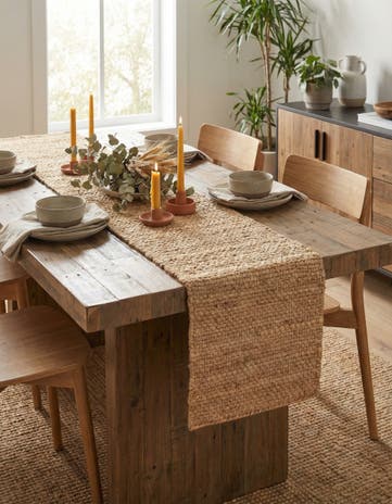 Natural Hand Woven Chunky Jute Table Runner Rug