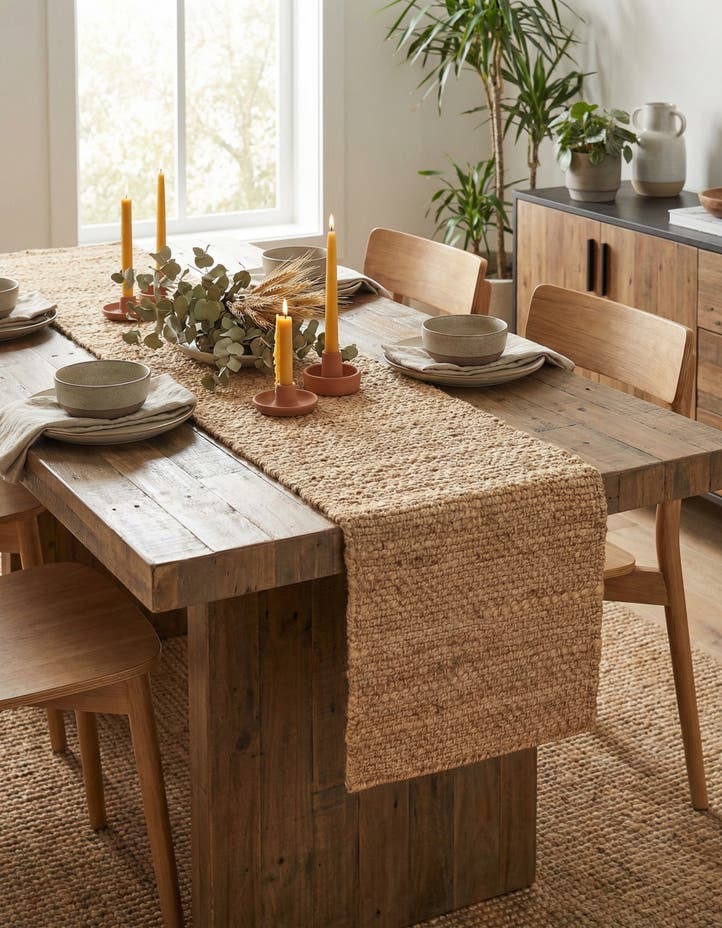 1' 2 x 6' 1 Hand Woven Chunky Jute Table Runne...