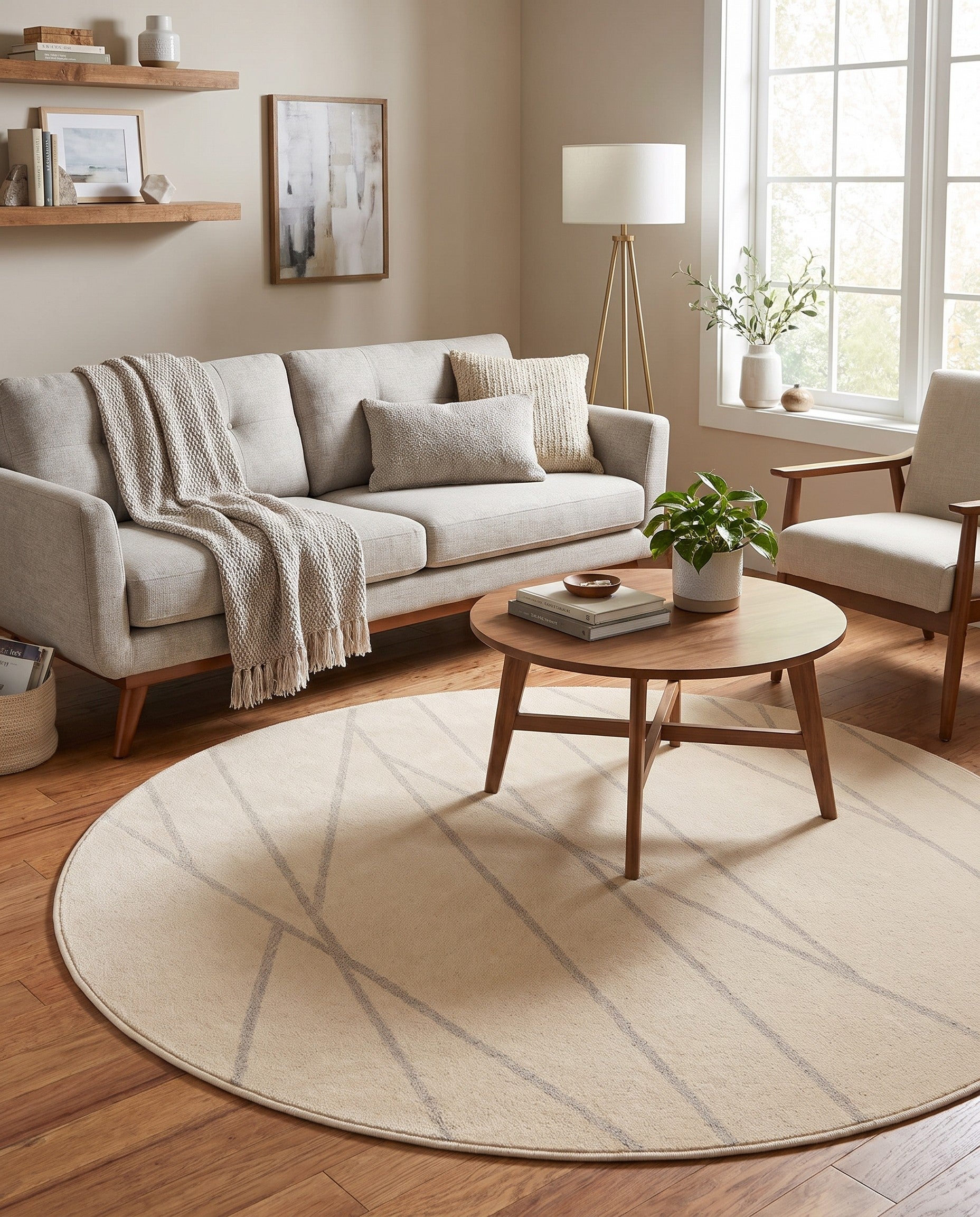 155cm x 155cm Contour Rond Vloerkleed