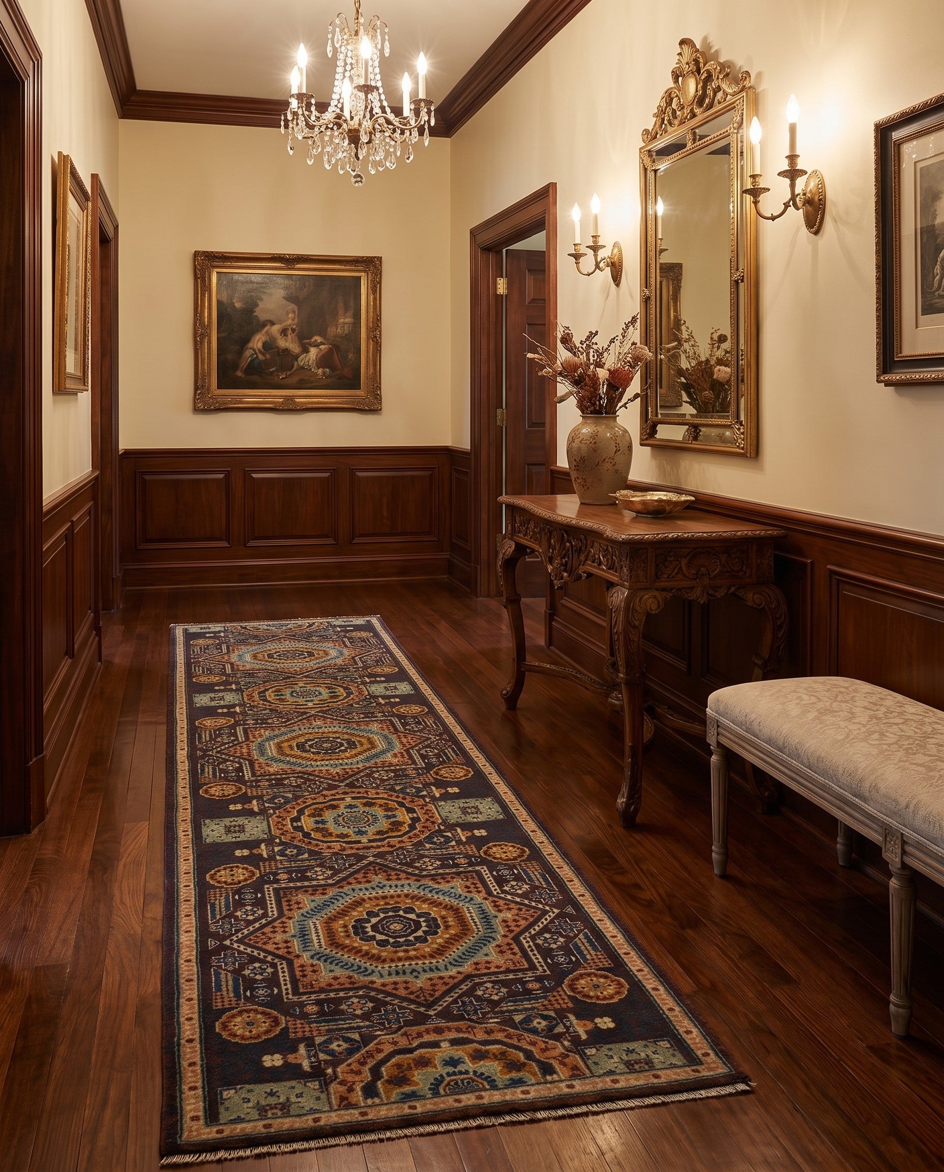 2' 8 x 9' 10 Hand Knotted Mamluk Ziegler Runner Rug
