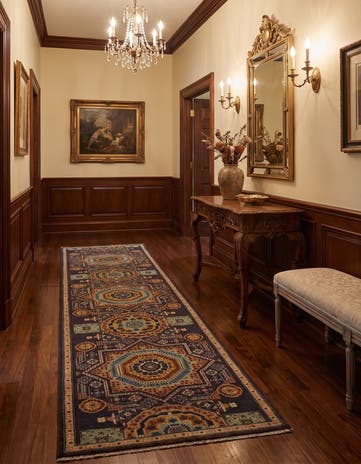 2' 8 x 9' 10 Hand Knotted Mamluk Ziegler Runner Rug