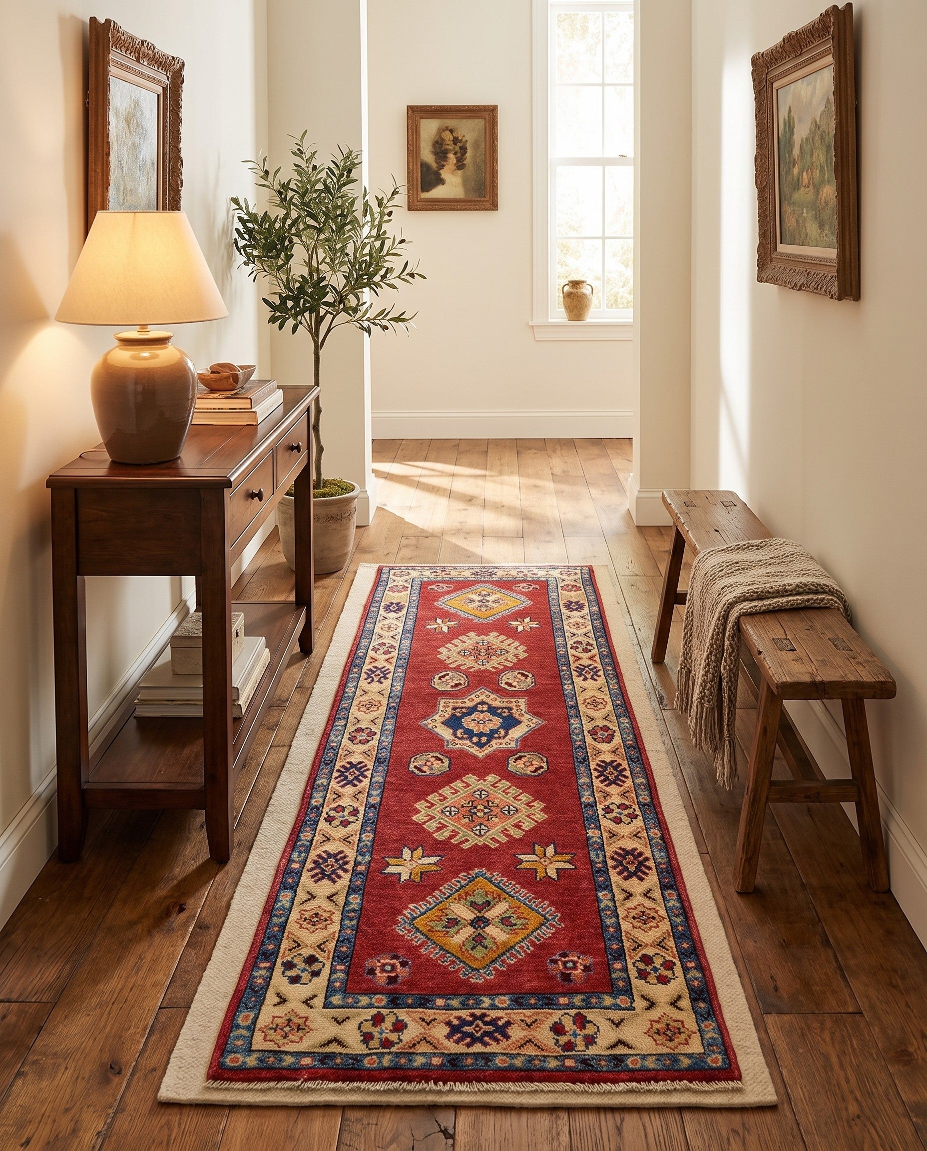 2' 2 x 5' 9 Hand Knotted Kazak Runner Rug