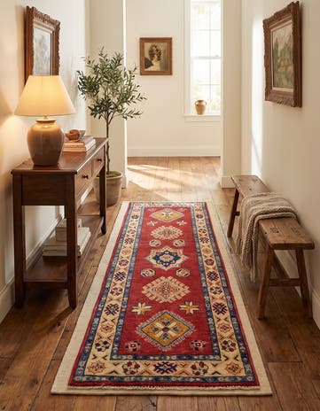 2' 2 x 5' 9 Hand Knotted Kazak Runner Rug
