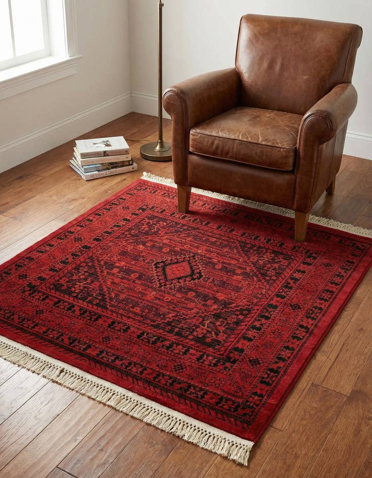 Detail image of 4' x 4' Bokhara Square Rug