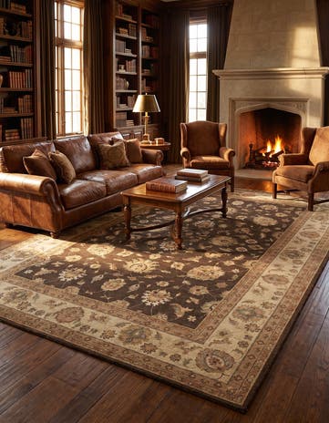 9' 1 x 12' 4 Hand Knotted Ziegler Rug