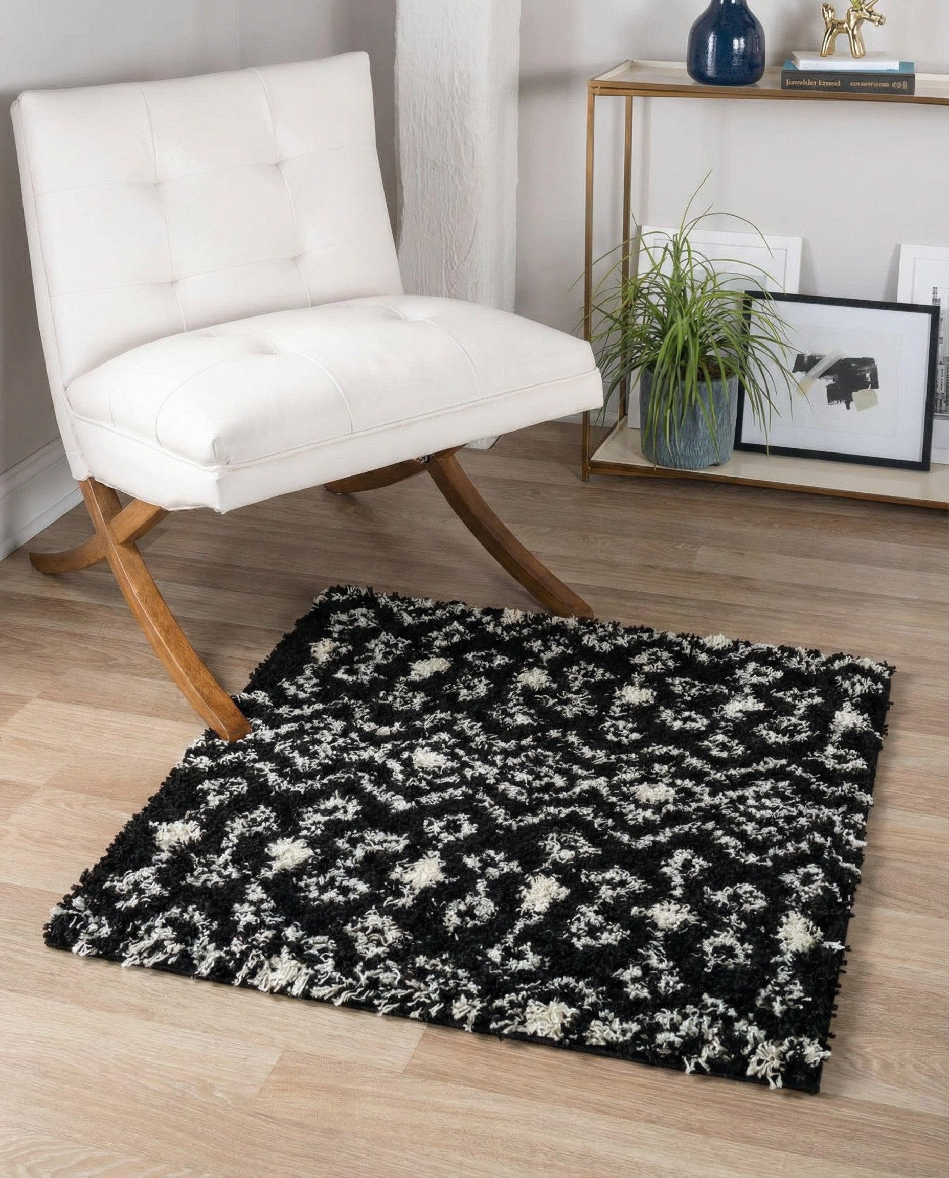 3' x 3' Moroccan Trellis Shag Square Rug