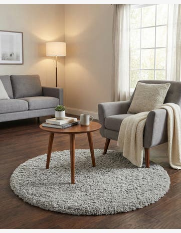 Ash Infinity Shag Round Rug