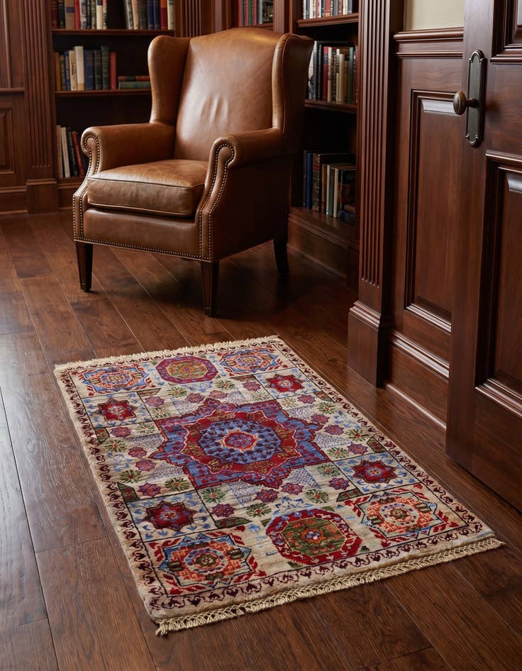 Detail image of 2' x 3' Hand Knotted Mamluk Ziegler Rug