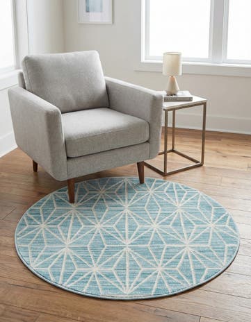 Jill Zarin Blue Uptown Fifth Avenue Round Rug