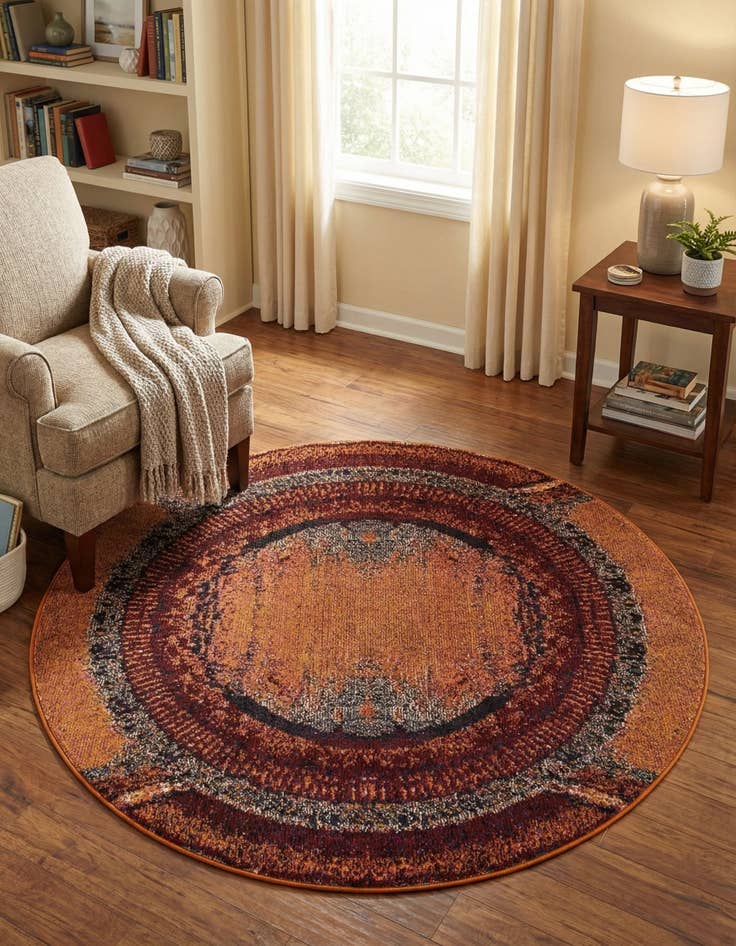 Detail image of 4' x 4'  Washable Casablanca Round Rug