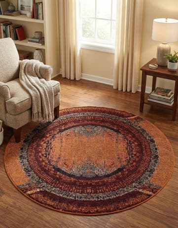 4' x 4' Washable Hyacinth Round Rug