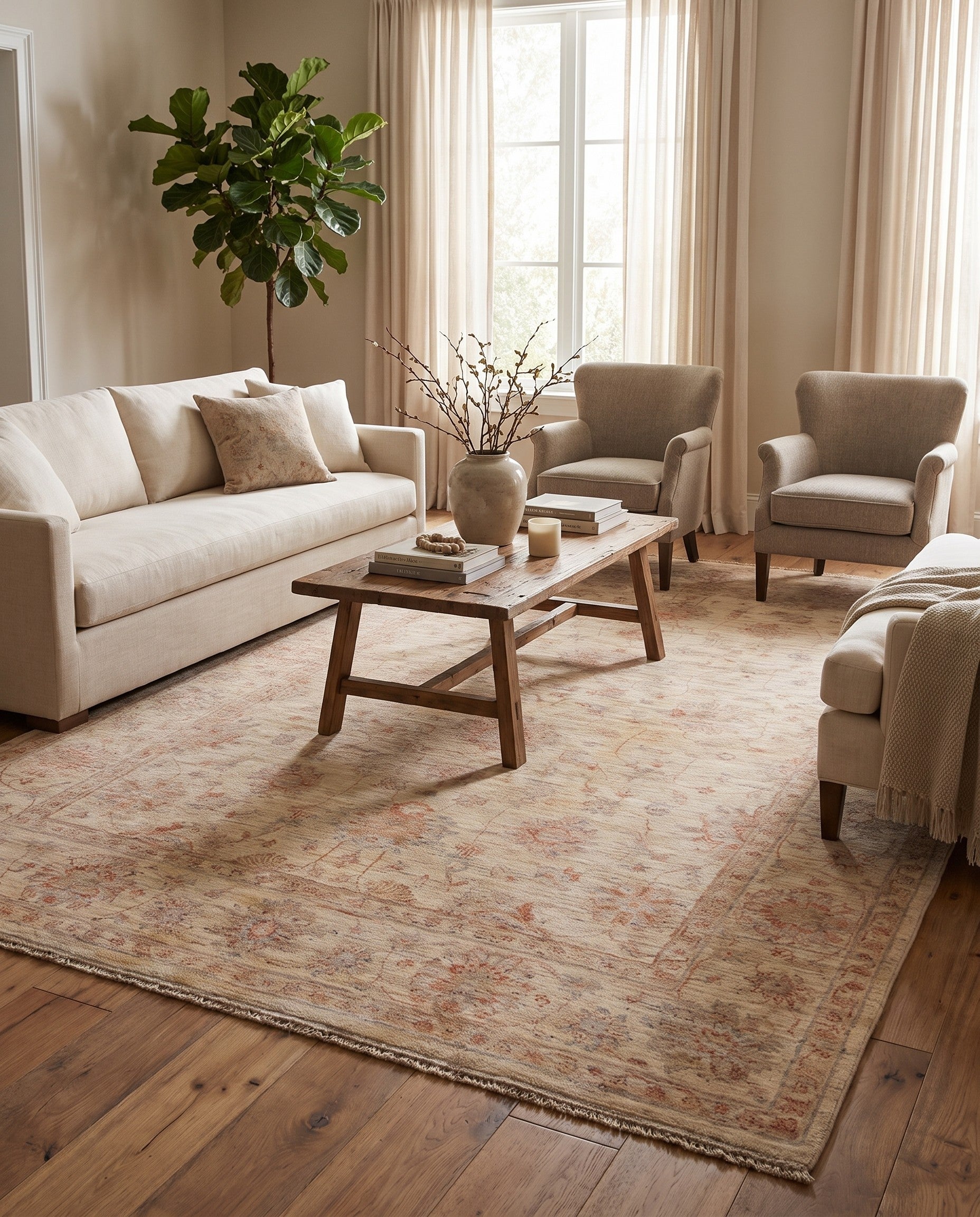 5' 9 x 8' 4 Hand Knotted Ziegler Rug