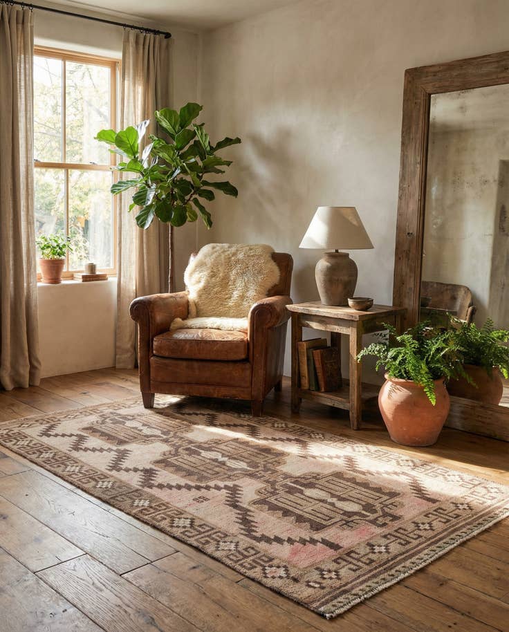 Detail image of 3' 2 x 6' 1 Hand Knotted Ultra Vintage Persian Wool Rug