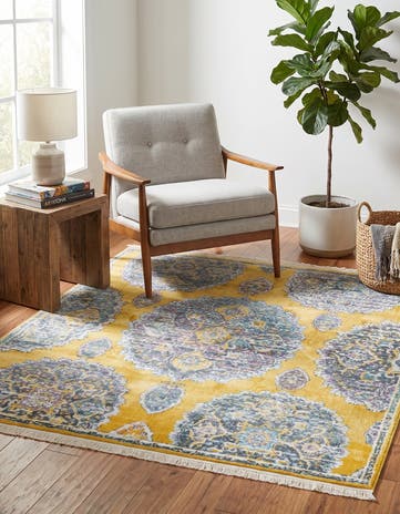 Yellow Paragon Square Rug