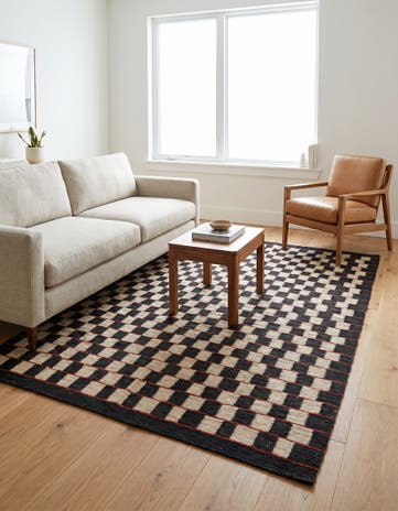 5' 2 x 6' 3 Hand Woven Kilim Modern Wool Rug