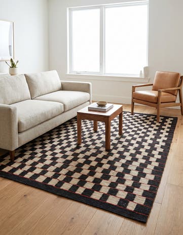 5' 2 x 6' 3 Hand Woven Kilim Modern Wool Rug