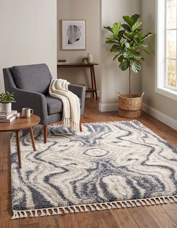 Gray Athena Shag Square Rug
