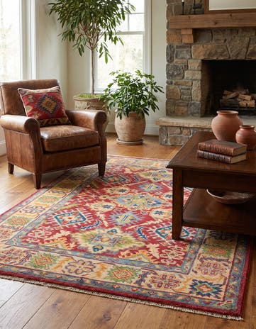 4' 3 x 6' 1 Hand Knotted Kazak Rug