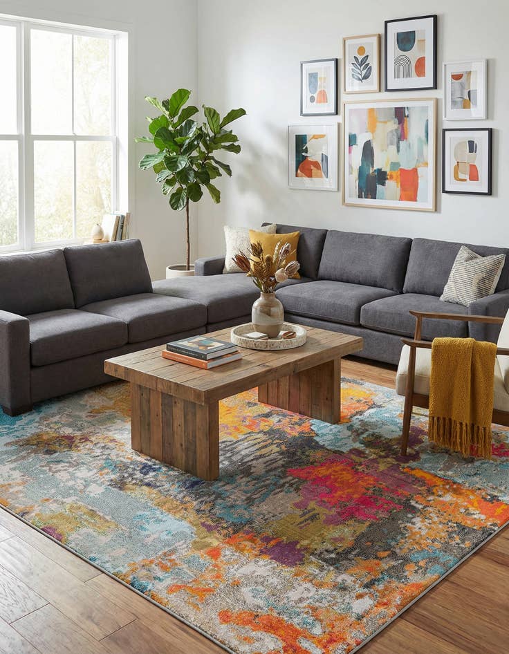 Detail image of 7' 10 x 10'  Washable Vivid Rug