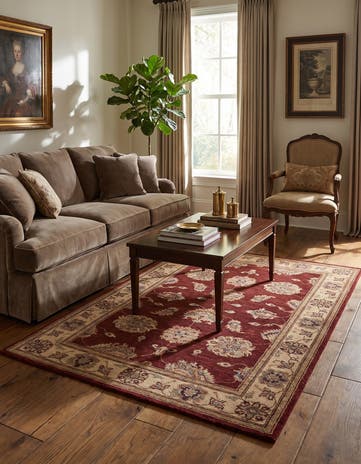 3' 5 x 5' 3 Hand Knotted Ziegler Rug