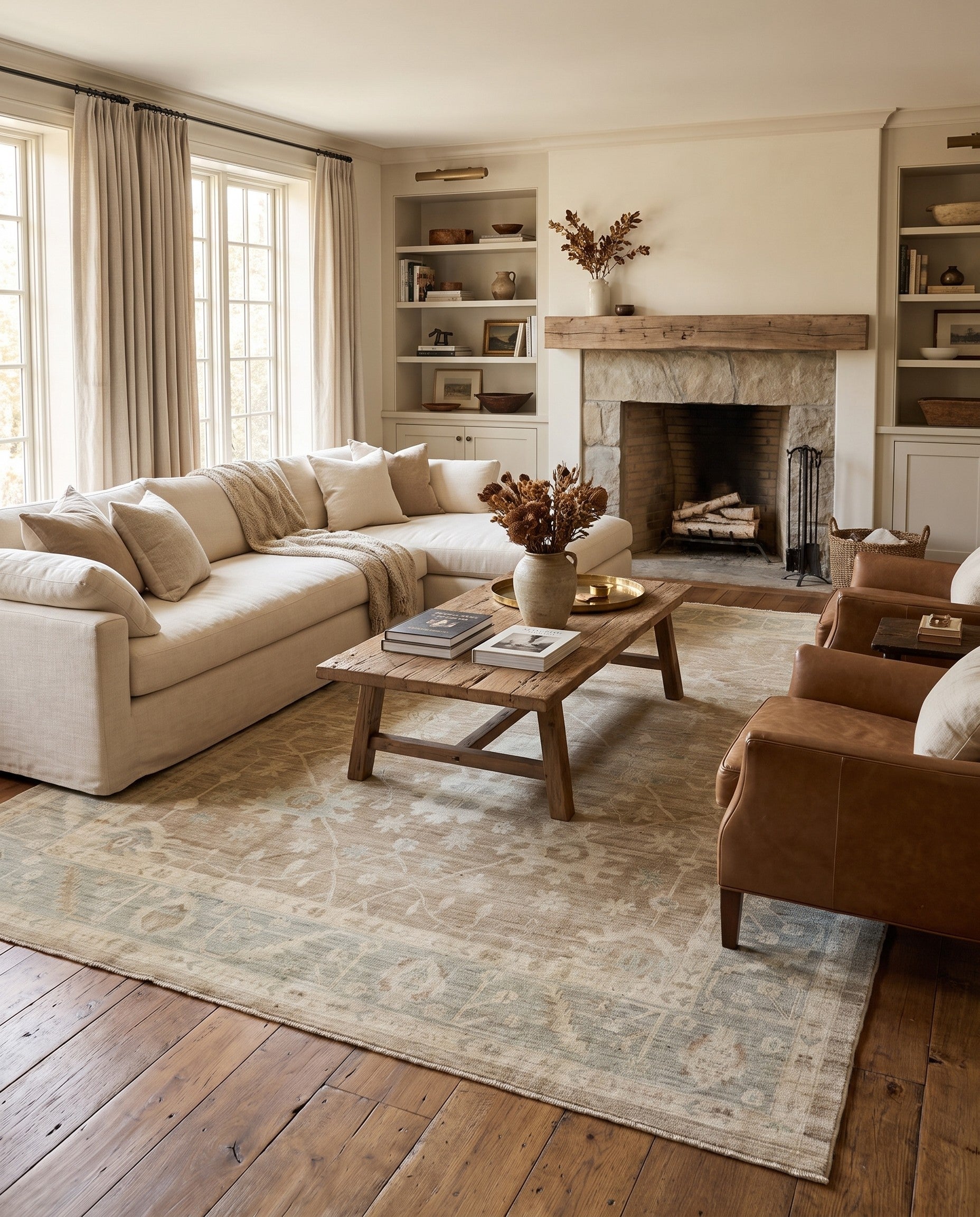 9' x 11' 8 Hand Knotted Oushak Wool Rug
