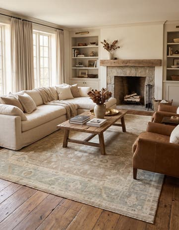 9' x 11' 8 Hand Knotted Oushak Wool Rug