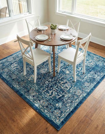 Navy Blue Stockholm Square Rug