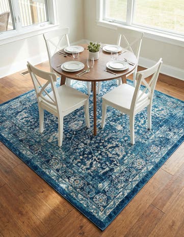 Navy Blue Stockholm Square Rug