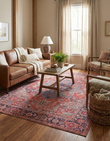 Rust Red Washable Maahru Rug