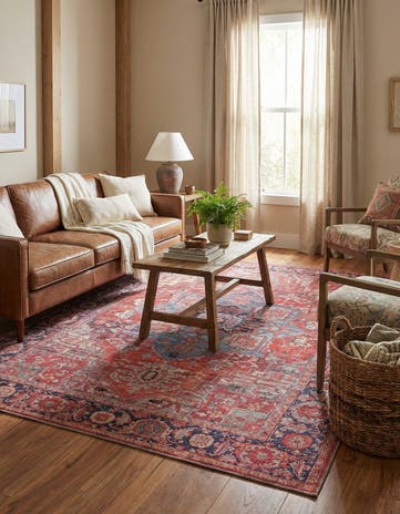 Rust Red Washable Maahru Rug