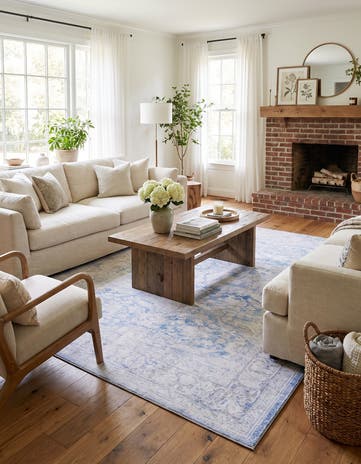 Blue Washable Timeless Rug