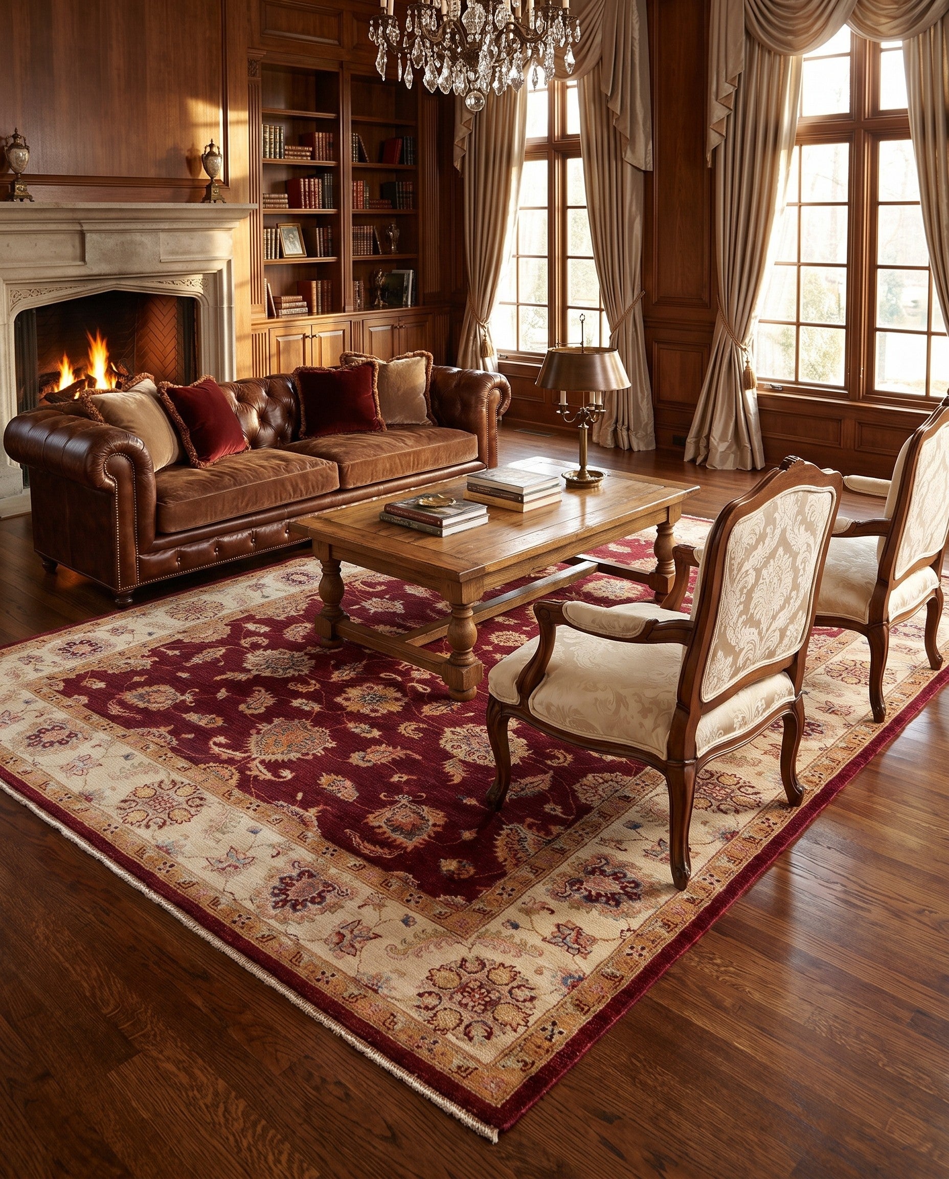 6' 11 x 9' 3 Hand Knotted Ziegler Rug