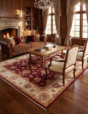 6' 11 x 9' 3 Hand Knotted Ziegler Rug