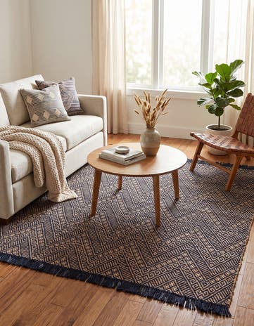 6' 1 x 6' 1 Handmade Braided Jute Square Rug