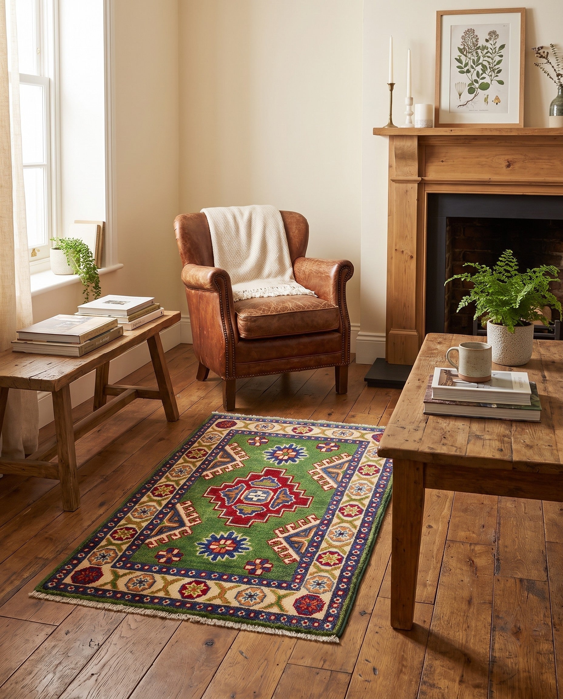 1' 11 x 2' 11 Hand Knotted Kazak Rug