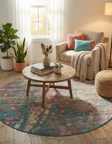 Blue Delilah Round Rug
