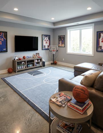 Blue Sports Washable Rug