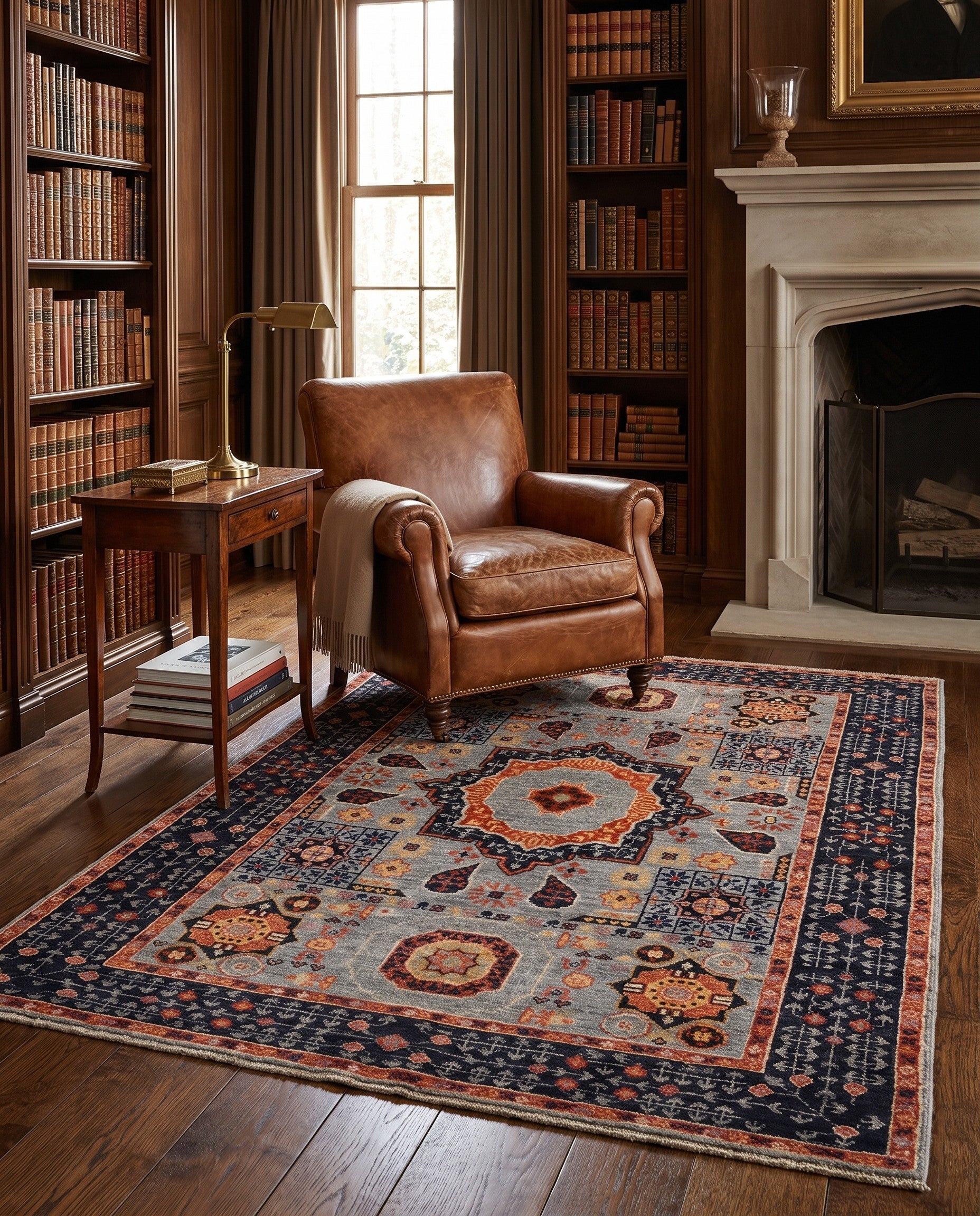 3' 7 x 5' 5 Hand Knotted Mamluk Ziegler Rug