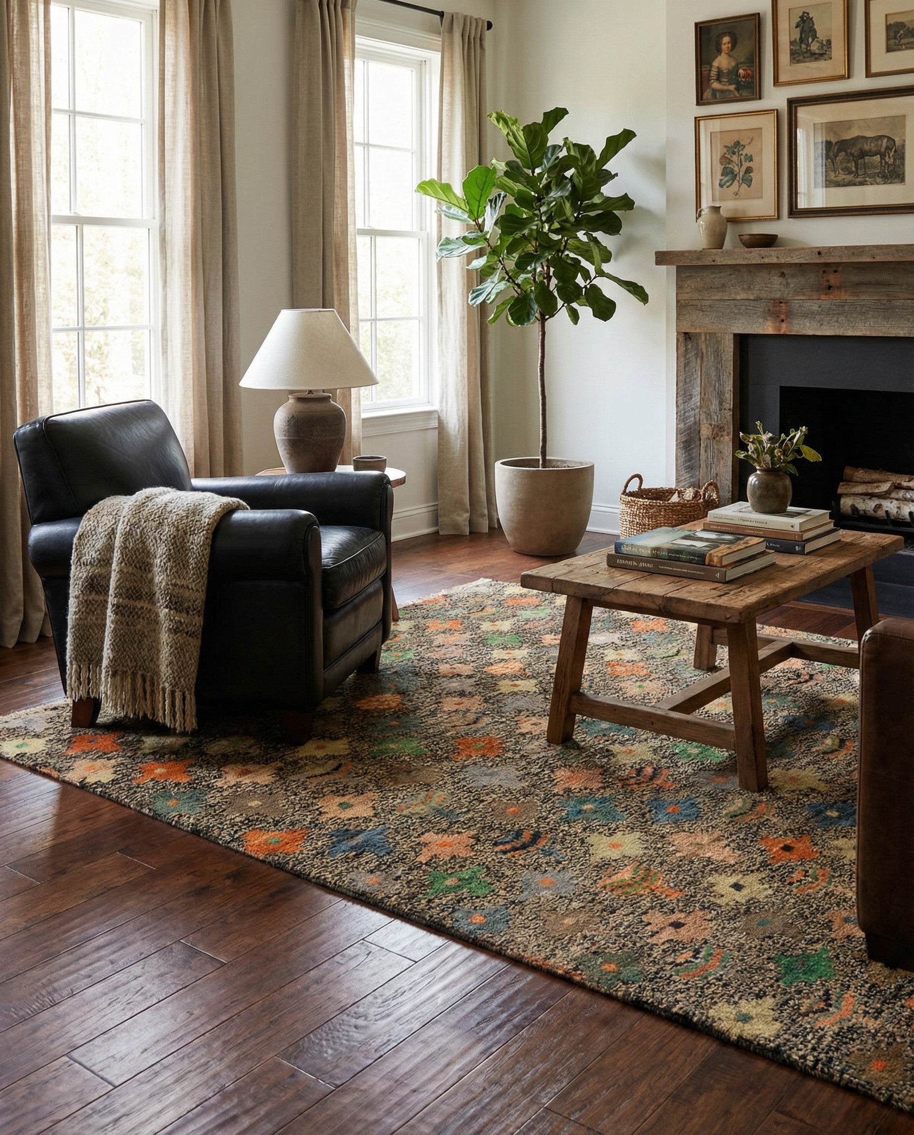 4' 5 x 6' Hand Knotted Balouch Wool Rug