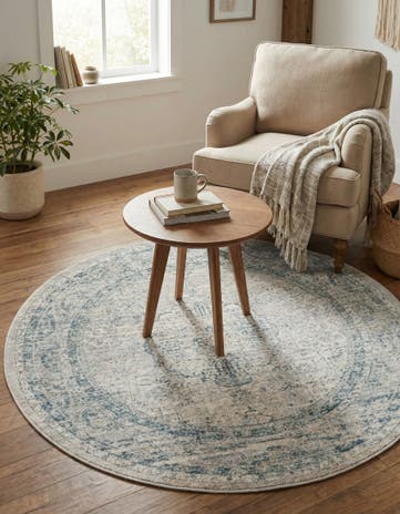 Ivory Noble Round Rug