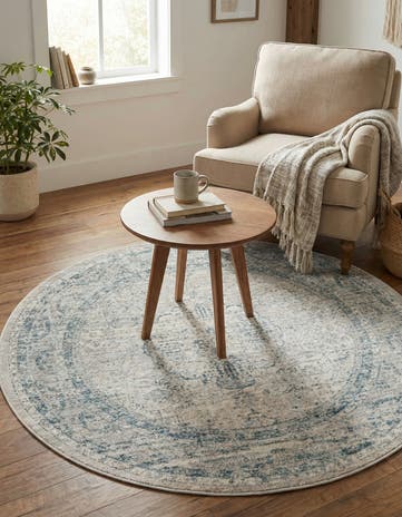 Ivory Noble Round Rug