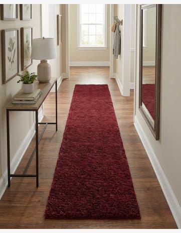 2' 7 x 12' Solid Shag Runner Rug